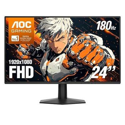 AOC 24 Inch Gaming Monitor FHD 180Hz Fast IPS 0.5ms HDR, 24G51F2 | 1920x1080 Computer Monitor, Adaptive-Sync, LED, Audio Earphone out, VESA Mount, Console Ready, 3-Year Zero-Bright-Dot