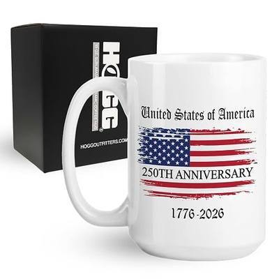 America 250 Coffee Mug, 250 Anniversary Mug, 250th Anniversary Coffee Cup, Patriotic Cup, Patriotic Drinkware, 250th Merchandise, Independence Day Gift, USA Gifts for Men, American Flag Drinkware