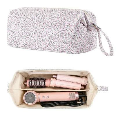 Quilted Hair Tools Travel Bag,Compatible with Shark Flex Style and Dyson Airwrap Travel Case,Portable Large Capacity Hair Dryer Bag for Shark Dyson Revlon Curling Iron & Styling Accessories