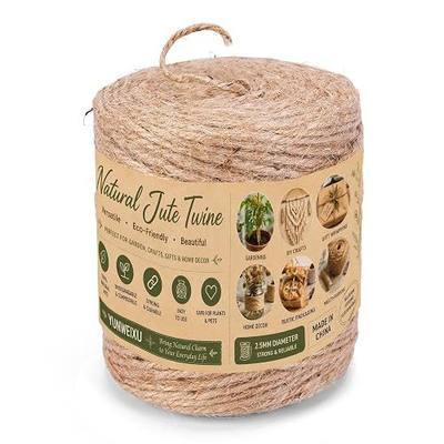 2.5mm Natural Jute Twine, 500FT Brown Garden Rope for Crafts | Heavy duty garden twine for climbing plants & rustic crafts. Note: Material sheds more than sisal with natural fiber smell.