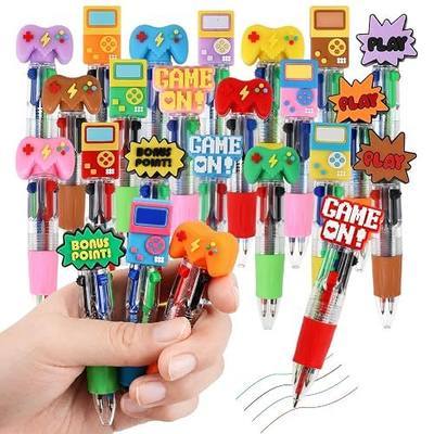 24 Pcs Video Game Pens Gaming Party Favors 4 in 1 Ballpoint Pens | Gamer Goodie Bag Stuffers, Birthday Party Gifts Fun Writing Pens for Classroom Prizes and Rewards