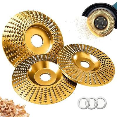 Angle Grinder Polishing Pad,Tungsten Carbide Wood Grinding Disc,Wood Sanding Disc for 4-1/2 Angle Grinder,for Wood Sanding Polishing and Surface Finishing (3pcs Set)