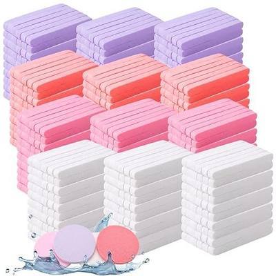 300 Count Compressed Facial Sponges, Natural Cellulose Face Sponges for Estheticians Spa Cleansing Makeup Remover for Women Skin Exfoliation(Purple, Red, Pink, White)
