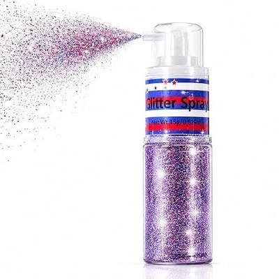 Patriotic Red White and Blue Hair and Body Glitter Spray, Hair Glitter Highlighter Powder for Clothes, Festival Party Makeup Fourth of July Accessories for Women, 4th of July Independence Day