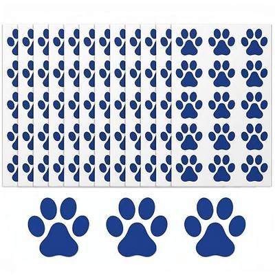12 Pcs Blue Paw Print Temporary Face Tattoos | Removable & waterproof paw stickers. Great for face, arm, foot. Ideal for cheer parties, women, kids body art.