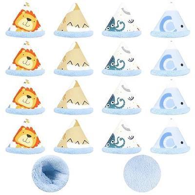16 Pcs Coral Velvet Pee Covers Baby Boy, Reusable Leak-Proof Guard | Diaper Changing Accessories for Baby Boys. Leak-Proof Pee Guard Prevents Splashes and Keeps Diaper Changing Clean and Dry