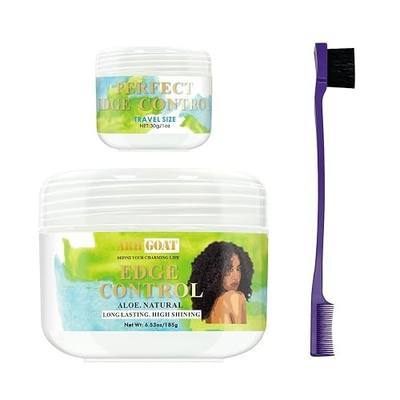 ARHGOAT Edge Control Kit - 185g Full Size + 30g Travel Size Edge Tamer with Edge Brush, Strong Hold, No Flaking, Aloe Infused Edge Control Gel for Natural Curly Hair, All-Day Sleek Finish