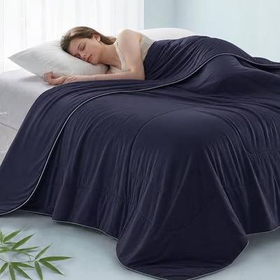 Madison Park Breathable Cooling Comforter King, Navy, 106x90 | Lightweight Cooling Blanket for Hot Sleepers, Cool-to-Touch Summer Bedding, Rayon from Bamboo Comforter for Night Sweats