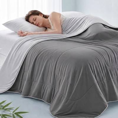 Madison Park Breathable Cooling Comforter Twin, Grey, 68x90 | Lightweight Cooling Blanket for Hot Sleepers, Cool-to-Touch Summer Bedding, Rayon from Bamboo Comforter for Night Sweats