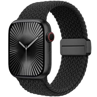 Laffav Braided Stretchy Band Compatible with Apple Watch Bands 42mm 40mm 41mm 38mm 44mm 45mm 46mm 49mm for Women Men, Magnetic Nylon Solo Loop Sport Strap for iWatch Series 11 10 9 8 7 6 5 4 SE Ultra