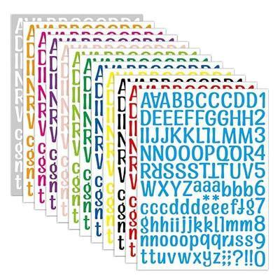 1512 Alphabet Stickers 12 Sheets Letter Stickers Vinyl Self-Adhesive Mailbox Numbers, for Scrapbook, DIY Crafts Art Making,Graduation Cap, Decals for Sign,Notebook Door