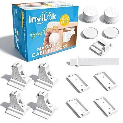 4 Pack Magnetic Cabinet Locks Baby Proofing - Renter-Friendly Child Safety Drawer Latches with 2 Keys, Tool-Free No Drill Easy Installation for Targeted Home Childproofing | No Drill, Tool-Free 3M Adhesive, Invisible Inside Cabinet, for Kitchen & Bathroom Drawers, Renter-Friendly Childproofing
