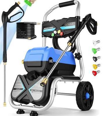 5000 PSI Pressure Washer,4.0 GPM Electric Power Washer, 1800W High Pressure Washer, Professional Washer Cleaner, with 5 Nozzles,3L Soap Bottle and 33FT Hose, Best for Cleaning Cars Patio Garden,Blue
