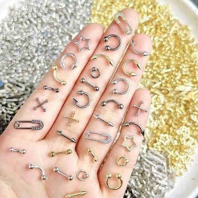 100Pcs Goth Nail Charms 3D Metal Punk Nail Rhinestones with Alloy Stars Studs Spikes Design Steel Balls Rock Nail Gems Y2K Gothic Nail Jewelry Alloy Rivets Nail Supply for Women Manicure DIY Decor