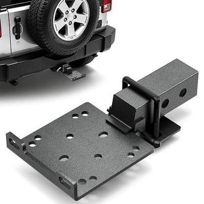 2 Inch Trailer Hitch Winch Mount – Universal Receiver Bracket for Trucks | Heavy Duty Winch Cradle Plate, carbon steel E-coat and powder coat rustproof, 12.2" x 6.6", fits 2" receivers, off-road use