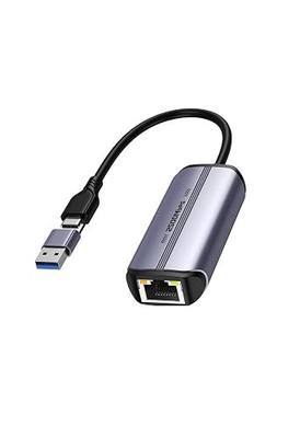 2.5Gb USB to Ethernet Adapter, USB-A/USB-C Ethernet Adapter for Laptop | 2500Mbps Speed | Plug and Play | USB 3.0 & USB-C to RJ45 | RTL8156B Chipset | NAS, MacBook, PC Compatible | Windows Mac Linux