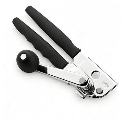 Manual Can Opener Heavy Duty with Magnetic Lid Lifter, Smooth Edge Safety Cutting, Ergonomic Non-Slip Handles, Built-in Bottle Opener, Stainless Steel for Kitchen