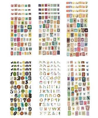 1388PCS Letter Stickers Scrapbook Supplies 24 Sheets Vintage Scrapbook Sticker Junk Journal Supplies Alphabet Stickers for Scrapbooking (Set A 1388PC)