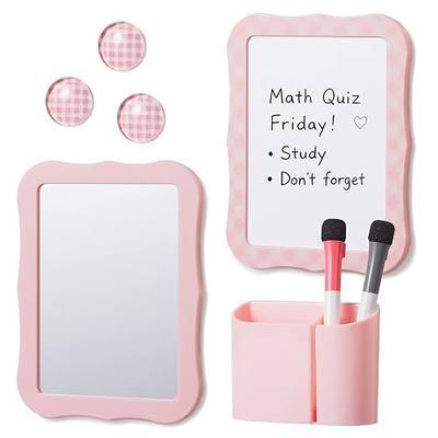 Puroma Locker Accessories Kit for Girls with Magnetic Mirror, Magnetic Whiteboard, Pen Holder, Cute Magnets, and Dry Erase Markers, All-in-One Back to School Locker Decorations and Organizer
