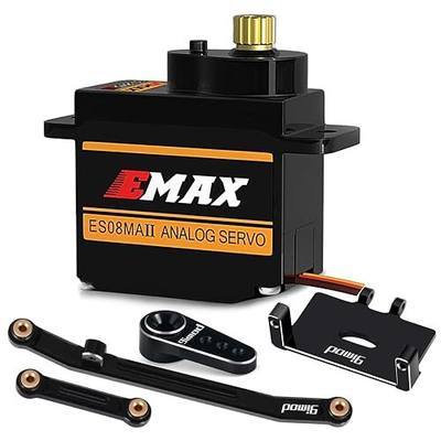 RC Servo for SCX24 with Steering Link Servo Mount and Horm for RC Car | SCX24 Servo Metal Gear ES08MAII Servo with Brass Mount for SCX24 Upgrade Parts