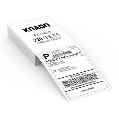 Thermal Shipping Labels - 220 Pack of 4x6 Fanfold Direct Thermal Labels with Strong Adhesive, Commercial Grade Quality