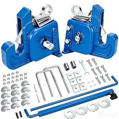 Upgraded Category 1 & 2 Tractor Easy Change Quick Hitch System, 3-Point Hitch Adapter for Tractors and Implements, Heavy-Duty Steel Construction, 30,000+ LBS Capacity, Adjustable Spreader Bar, Blue