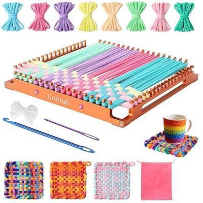 Cnbnd Aluminum Weaving Loom for Kids Adult, 7.5 Inch Weaving Loom Kit | Sturdy aluminum frame; Perfect for beginners & craft lovers; DIY handmade weaving craft gift; Fun potholder project