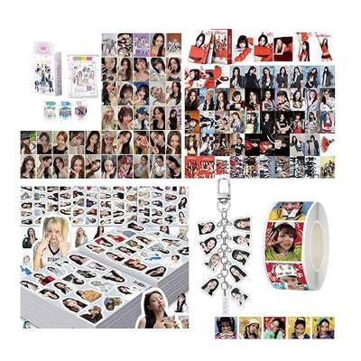 Yuto Twice Gift Set Album Gift Merch 50 PCS Laser Photocards,55 PCS photocard,100pcs Twice Sticker Decal,1 Keychain,1 Tape Sticker, Gift Merch for Once Fans