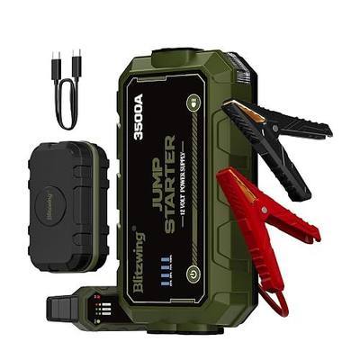 3500A 12V Heavy Duty Jump Starter, Portable Jump Box Jump Pack Battery Booster for Truck RV 10L Gas 6L Diesel, PD60W Two-Way Fast Charge LED Light, 18M Standby Auto Jumper