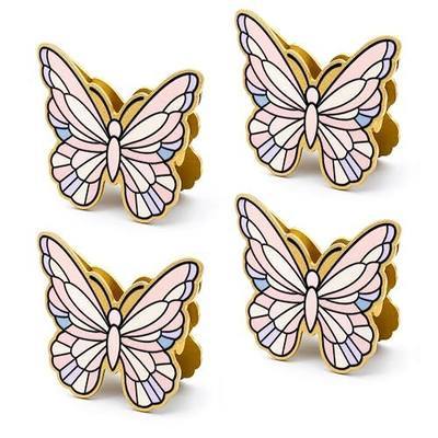 4 Pack Butterfly Book Clips Metal Paper Clips for Binder Notebook Scrapbook | Journal clips, butterfly bookmark, planner clip set, metal decorative clamps for office home DIY (Pink)