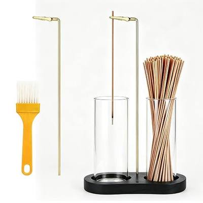 2 in 1 Incense Holder – Glass Incense Burner with Ash Catcher & Storage | Hanging Incense Burner, Cute Boho Decor for Meditation, Yoga, Spa | Stick Incense Holder, Censer (Black)