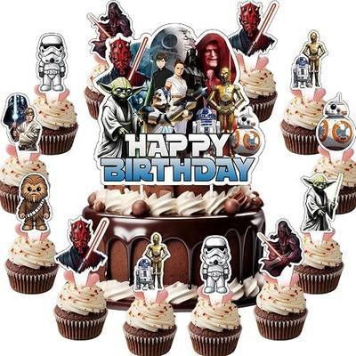 25PCS Star Themed Wars Cake Toppers Cupcake Toppers Cake Decorations Birthday Party Supplies Decorations
