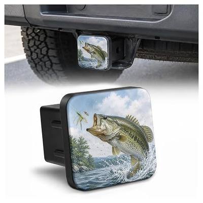 Trailer Hitch Covers Bass Fishing, Heavy Duty 2 Inch Hitch Cover for Weather Protection, Rubber Hitch Receiver Cover Plug Cap for Trucks SUVs and Off-Road Vehicles