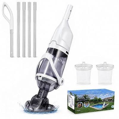 2026 Upgraded Cordless Handheld Pool Vacuum for Above Ground Pool, Rechargeable Small Pool Vacuum with Telescopic Pole, 60 Min Runtime, 14.1 GPM Suction, for Hot Tubs & Spas, Pearl