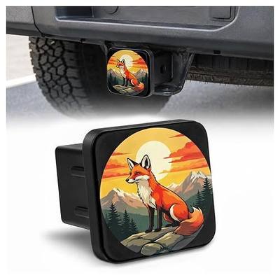 Fox Sunset Hitch Cover Receiver Tube Hitch Plug, Tool-Free Install Tow Hitch Covers, Universal Trailer Hitch Cap Protector for Trucks, 2 Inch Hitch Receiver Cover for Women Men