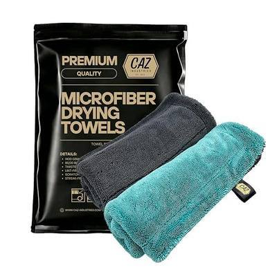 Microfiber Drying Towels (2-Pack) – 1400 GSM Twisted Loop, Medium 16"×24" – Ultra Absorbent, Streak-Free, Scratch-Free, No Water Spots, Edgeless, for Car Detailing & Household