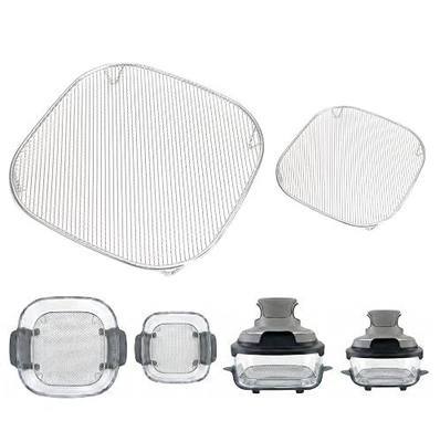 2PSC Stainless Steel Racks with Small Mesh grid for Small Food&French Fries - Compatible with Ninja Crispi & Ninja Crispi Pro, 2.5/4/6 QT and 6-CUP, Stainless Steel&Food-Grade Air Fryer Accessories