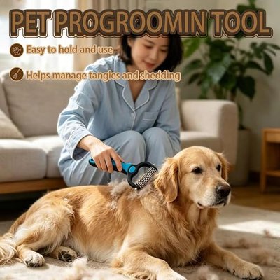 Pet Grooming Brush,Dematting Comb for Dogs and Cats, Undercoat Rake Pet Brush for Long Hair, Deshedding Dog Brush Removes Tangles Knots and Loose Fur, Matted Fur on Cats and Dogs