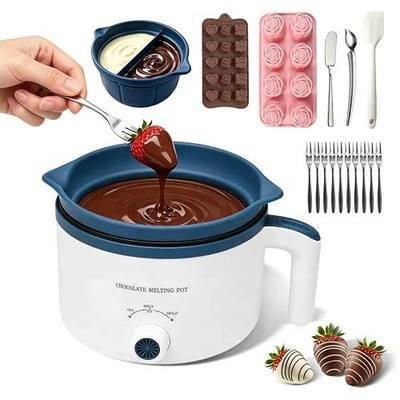 Electric Chocolate Melting Pot with Accessories & 2 BPA-Free Insert Pots | Fast Melt & Heat Hold, Full Accessories, Easy Cleanup, Ideal for Chocolate & Candy Melts, Family Parties, Movie & Game Nights
