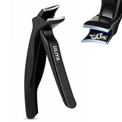 Uliya Toenail Clippers for Seniors Ingrown Thick Toenails Wide Jaw Opening | Long Handle Angled Head Large Toe Nail Clippers Sharp Heavy Duty Fingernail Clipper Cutter with Catcher for Men Women