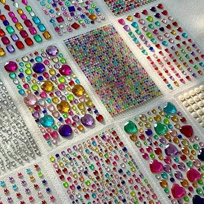 3502PCS Self-Adhesive Rhinestone Gem Stickers, Bling Heart & Mixed Shapes for Crafts, Scrapbooking, DIY Gift Making, Kids Craft Supplies