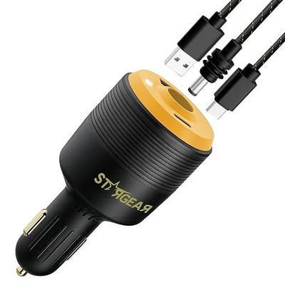 Starlink Mini 3-in-1 Car Adapter, 12V to 30V DC Step Up Converter with Dual USB Ports, 60W Car Cigarette Lighter Adapter for Starlink Mini, Supports 16AWG 50M Cable,Ideal for RV,Boat,Trailer