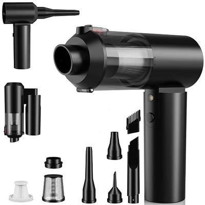 NUNET Car Vacuum Portable Cordless w. 15000PA Ultra Suction 4-in-1 Foldable Air Duster & Blower Brushless Motor Rechargeable Handheld Air Pump for Pet Hair, Car Seats, Air Mattress etc