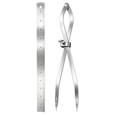 12-inch Radius Divider Tool Scribing Compass for Wood Leather Metal Marking | With 12 Inch Double-Sided Ruler, Metalworking & Woodworking Scribers, Replaceable Hardened Tip, Fast Adjustment Screw