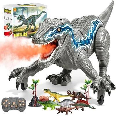 YESHIN RC Dinosaur Toy, Build a Big Walking Velociraptor Dino with Realistic Roar, Tail Swing & Dance, Birthday Gift Ideas for Boys and Girls
