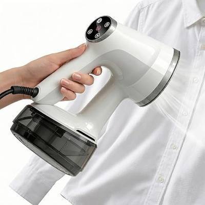 Vacuum Steamer for Clothes Handheld: 3600Pa Powerful Suction,Portable Travel Garment Steamer,400ml Tank, LED Display,15s Heat-Up,2-in-1 Steaming & Ironing,No Leak&Stable Steam(for 110-120V)-White