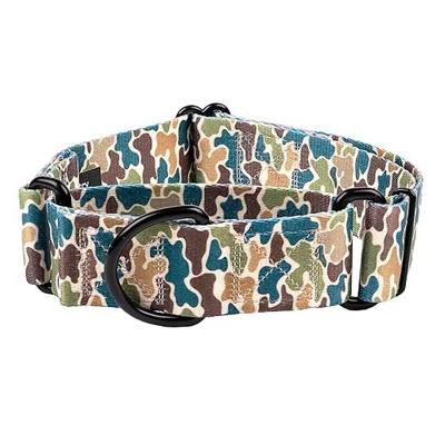 Country Brook Petz - HossFit Jr Wide Martingale Dog Collar - Camouflage Collection Featuring Rugged Designs (Creekbottom Camo, Medium)