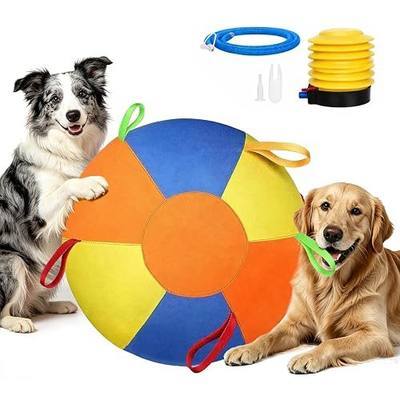 Herding Ball for Dogs, Inflatable Dog Ball for Outside Play, Calming Jumbo Ball for Dogs with Handles, Interactive Herding Toys for Border Collies, Australian Shepherds, Blue Heelers, Horses (10'')