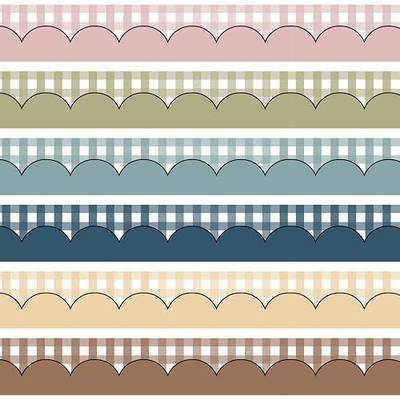 96Ft Boho Gingham Straight Bulletin Board Borders Boho Classroom Decoration | Joffetii Checkered Bulletin Board Border Plaid Back to School Bulletin Trim for Office Home Chalkboard Wall Door Teacher