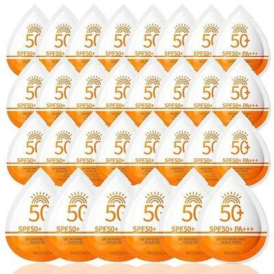 Mini Sunscreen Bulk SPF 50+ Travel Size Sunscreen Packets for Face & Body Water-Resistant Non-Greasy Sunscreen Packets Party Favor Bulk Sunscreen Water-Resistant for Beach Trip Summer Gifts,30 Pcs